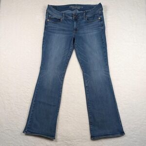 American Eagle Jeans Womens 14 Blue Kick Boot Bootcut Mid Rise Stretch Denim